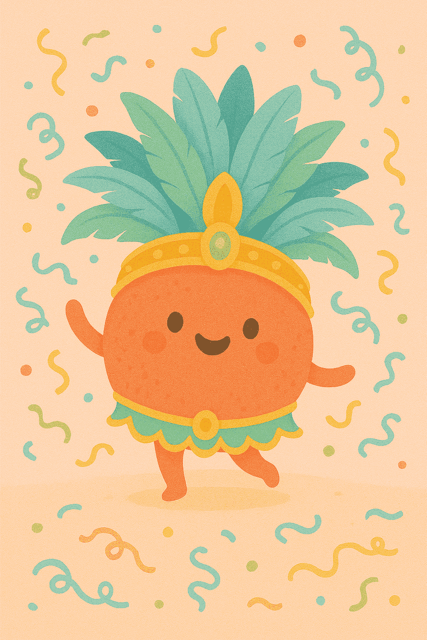 Baile y carrozas con un pomelo en la panza
